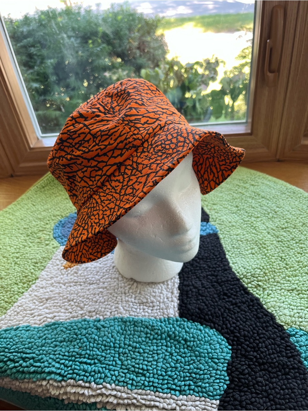 KBETHOS Orange and Black Elephant Print Bucket Hat ** NEW WITH TAGS**. Brand new